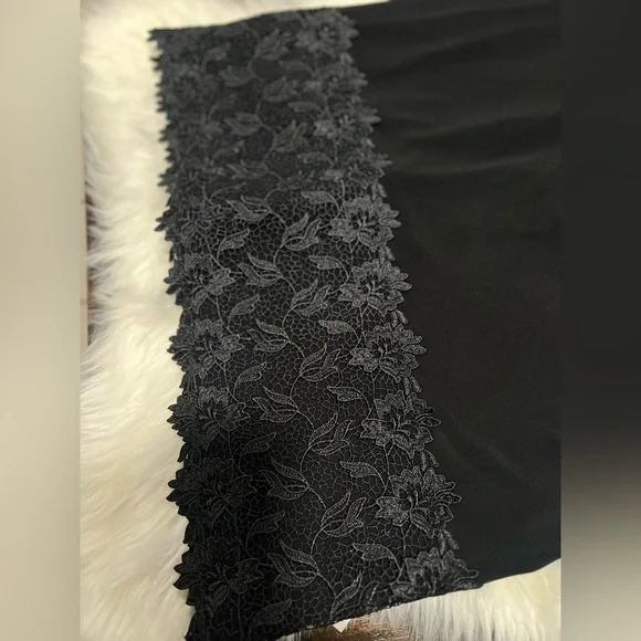 Eliza J Lace Hem Sheath Dress Black size 8 new with tags - Picture 6 of 9